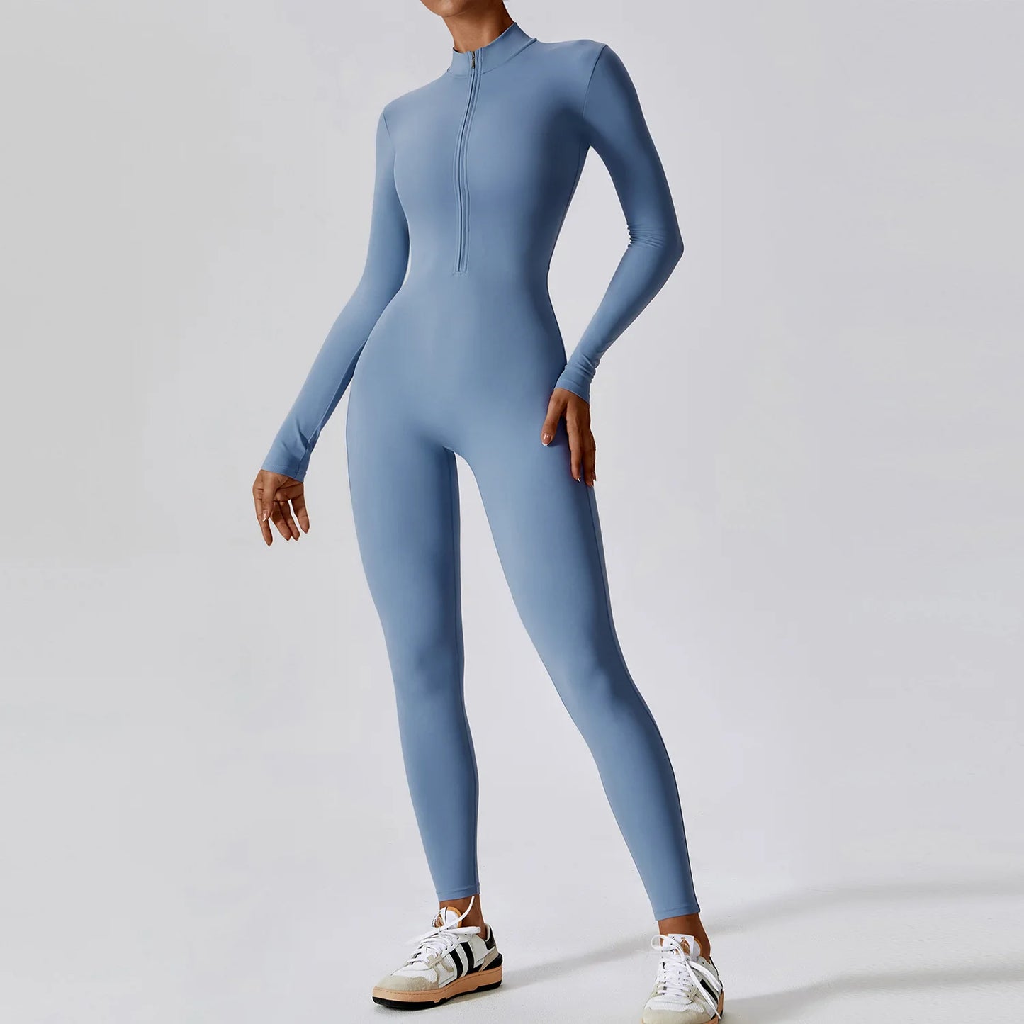 Winter Autumn Women's One Piece Yoga Jumpsuit Solid Polyester Spandex