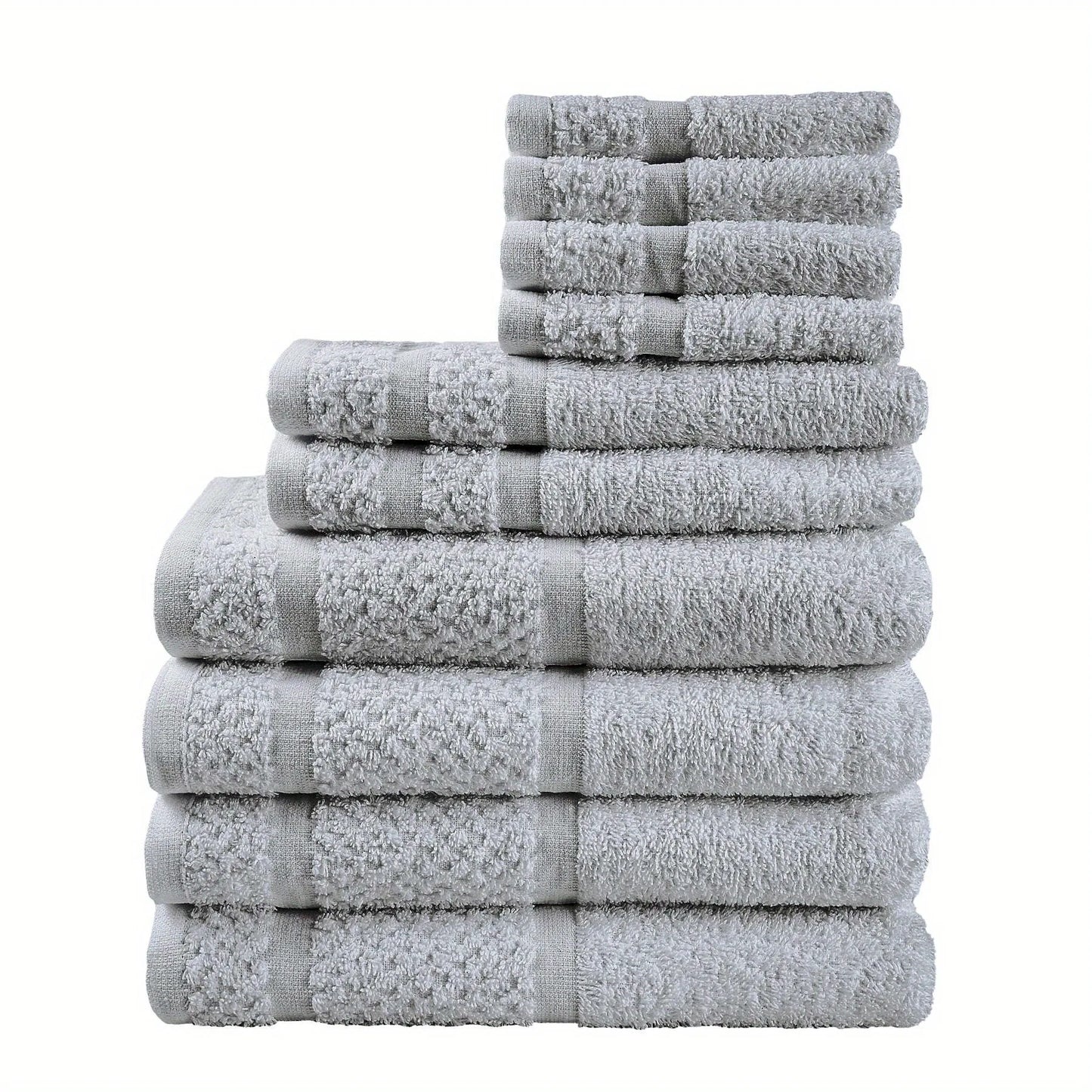 Deluxe 10 Piece Towel Set in White for Supreme Softness and Long Lasting Durability