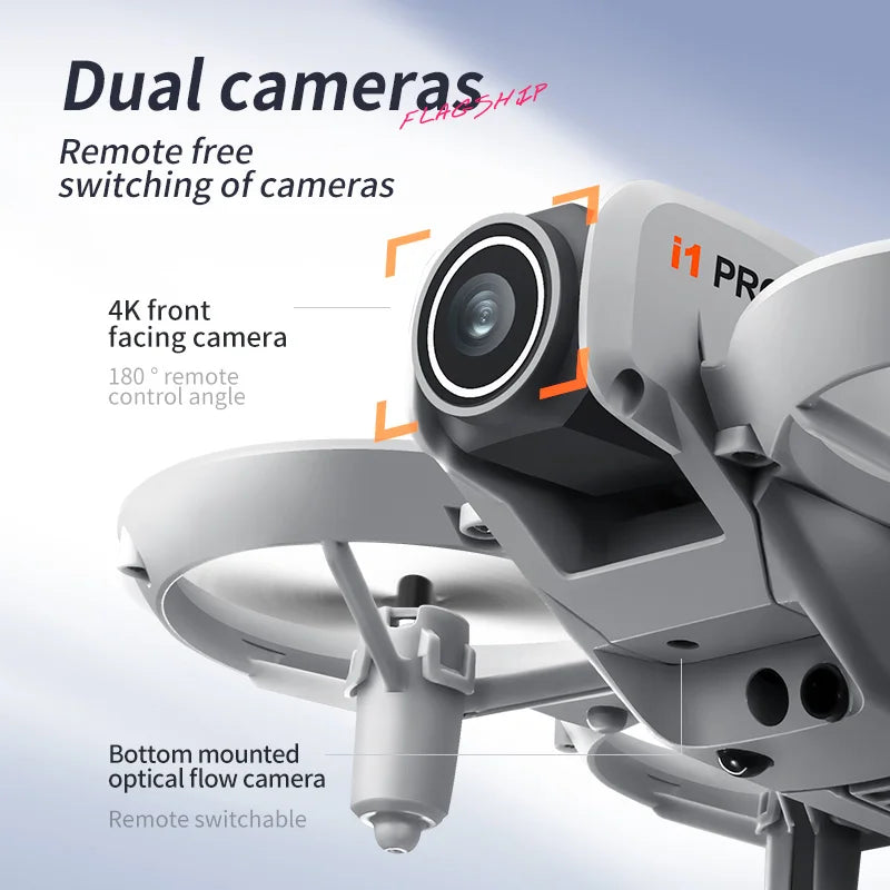 I1PRO Mini Drone Professional 8K HD Camera Drone 5G WIFI FPV UAV With Screen Remote Control Aerial Quadcopter Toy Gift