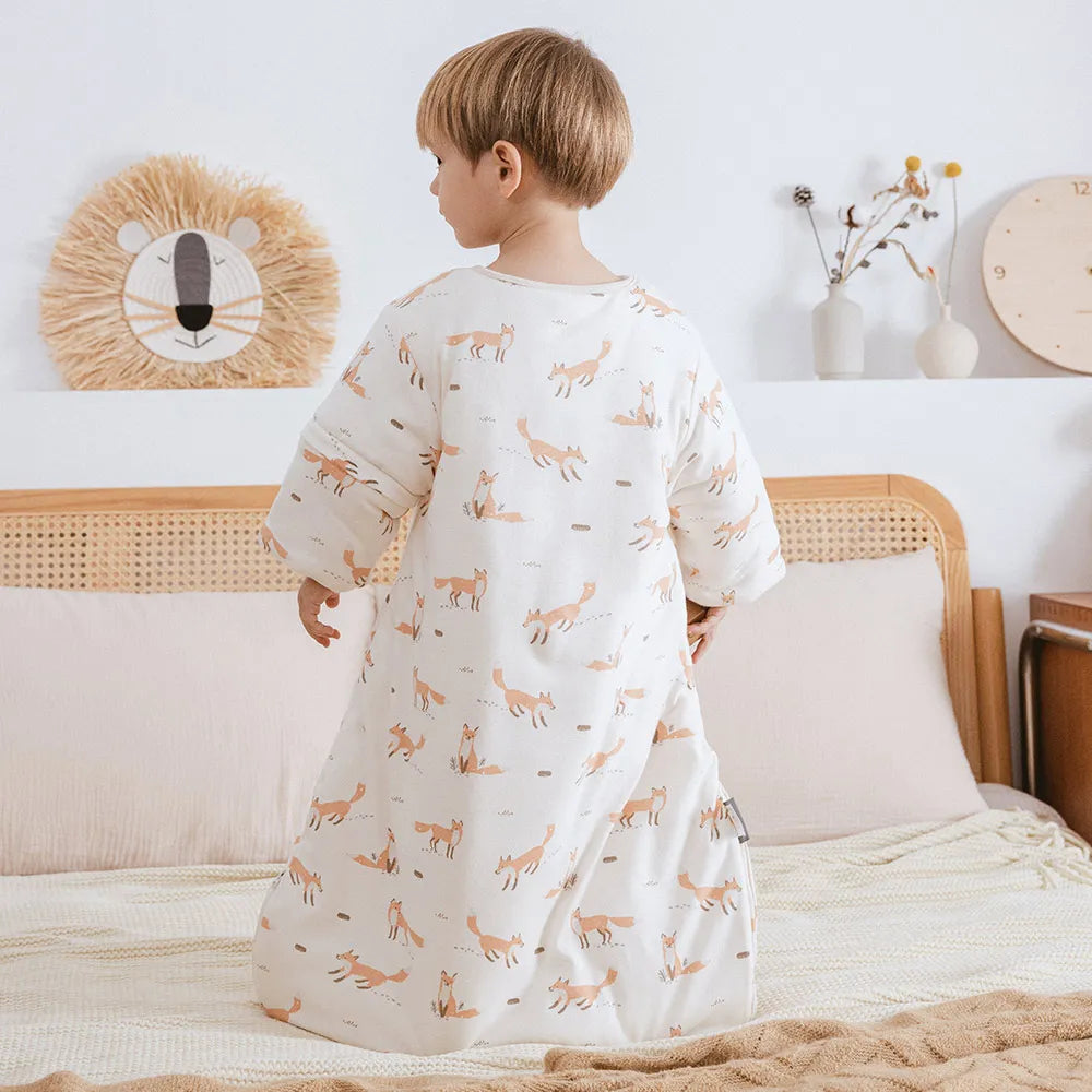 Sleeping Bag For Babies 0-24 Months Thicker Winter Sleep Sack Removable Sleeves Anti-Kick Baby Blanket 3.5 Tog