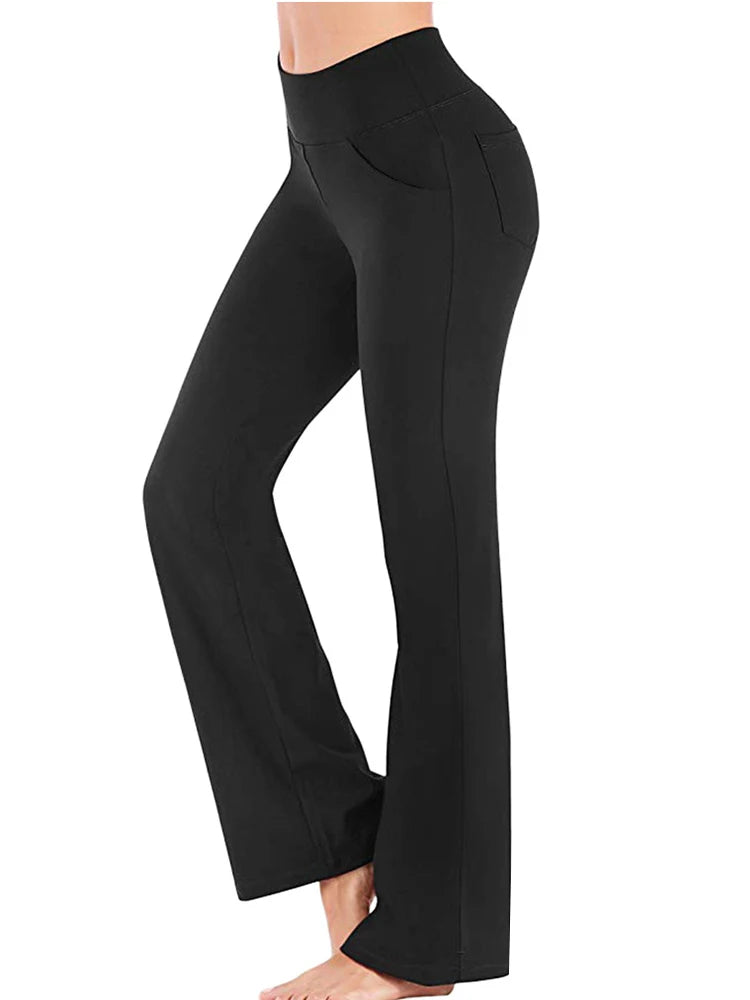 Ogilvy Mather Elegant Women's Palazzo Flared Wide Leg High Waist Career Trousers