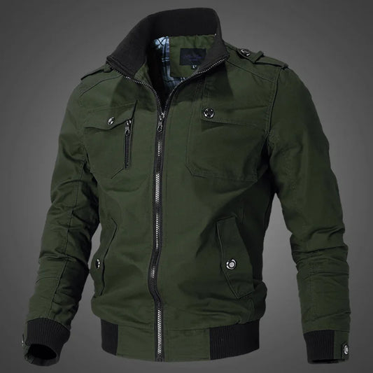 2025 New Men's Casual Stand Collar Cotton Jacket Korean Version Windbreaker for Youth