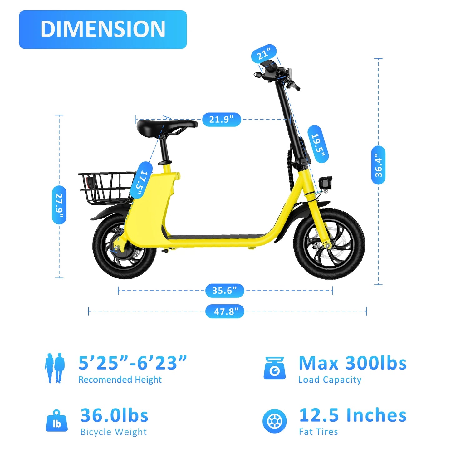 450W Adult Electric Scooter with Seat and Shopping Basket 15.5mph Ideal for Urban Commuting