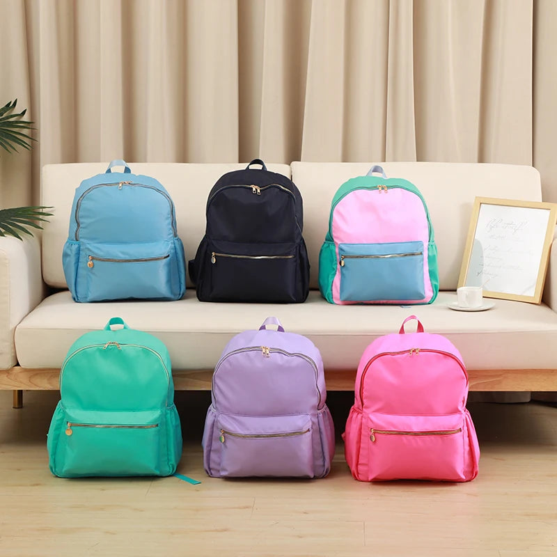 Solid School Backpack for Women and Girls Lightweight Waterproof Classic Student Travel Bag for Kids and Teenagers Casual Simple Design