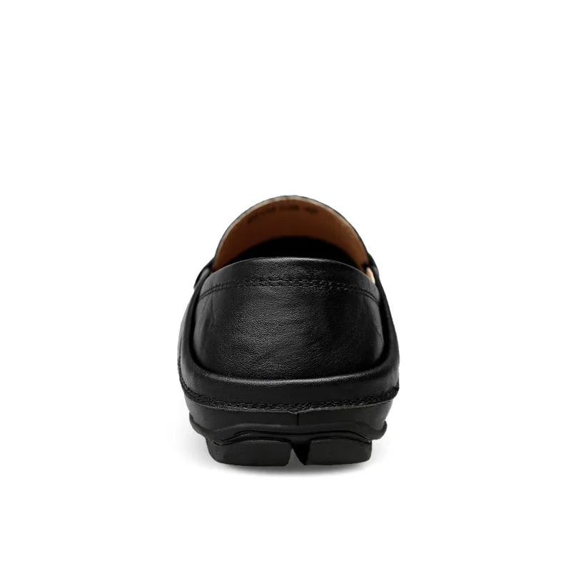 Summer Men Casual Shoes Leather Moccasins Breathable Slip On Boat Shoes Italian Luxury Brand Mens Driving Loafers Size 37 to 47