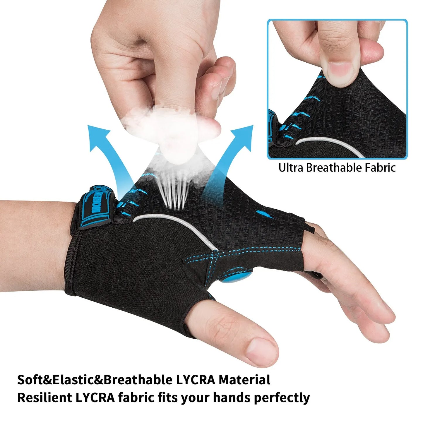 Moreok Cycling Gloves Breathable Bicycle Gloves with 5mm Gel Pads Non Slip Mountain Bike Gloves for Men and Women