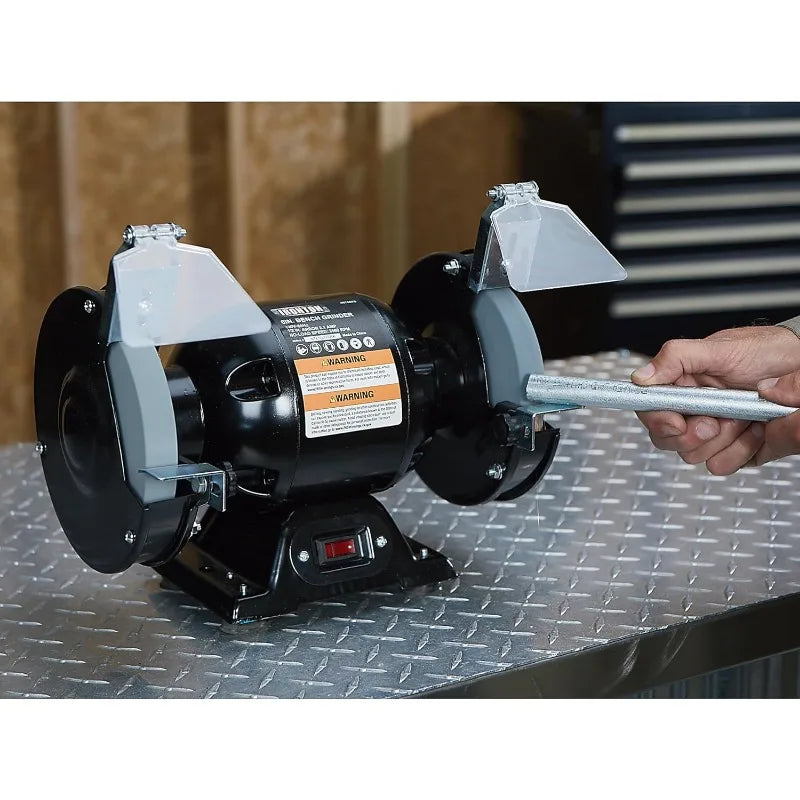 Benchtop Grinder with 6 Inch Wheel 2.1 Amps 1/2 HP 3560 RPM Max Speed Model BG115-6L