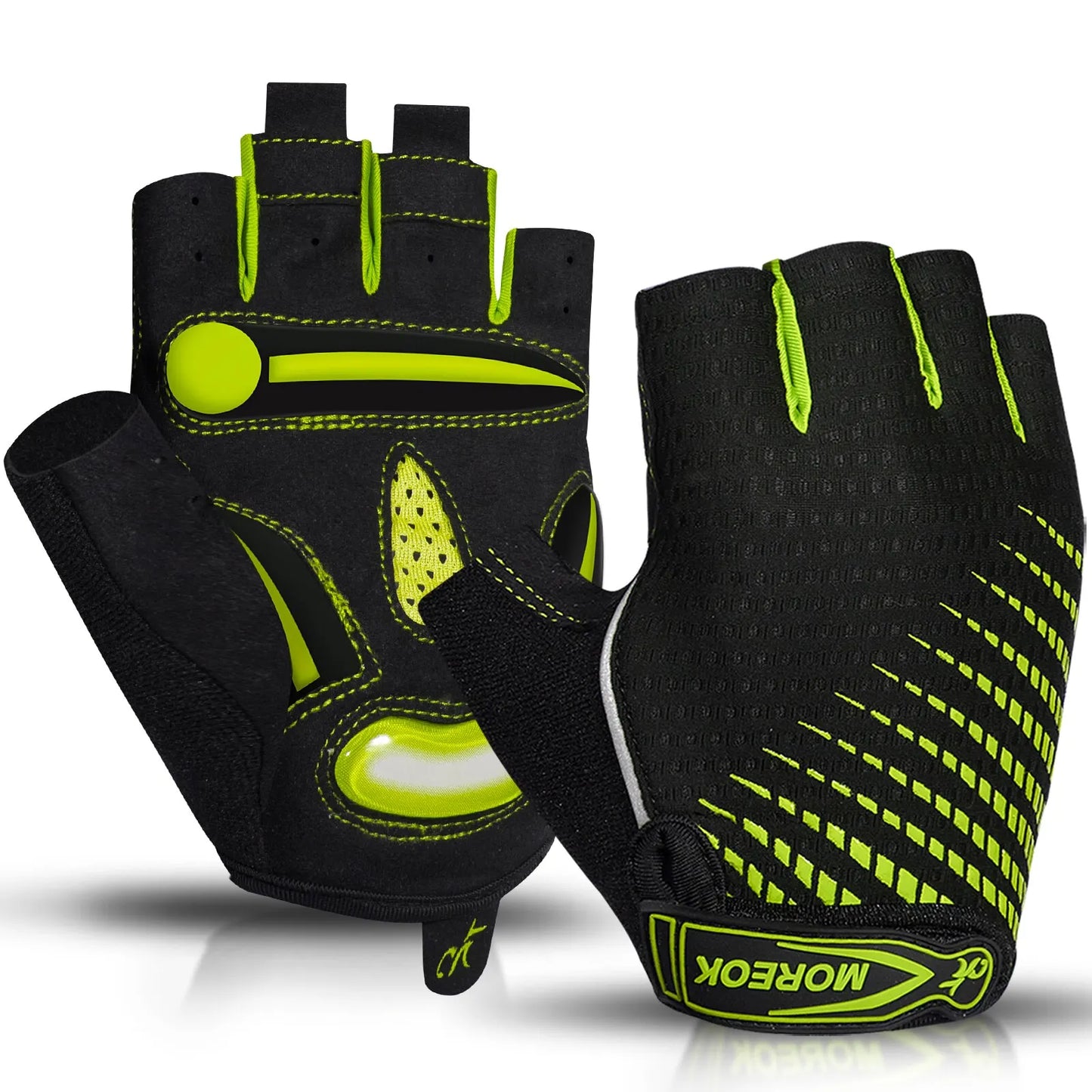 Moreok Cycling Gloves Breathable Bicycle Gloves with 5mm Gel Pads Non Slip Mountain Bike Gloves for Men and Women
