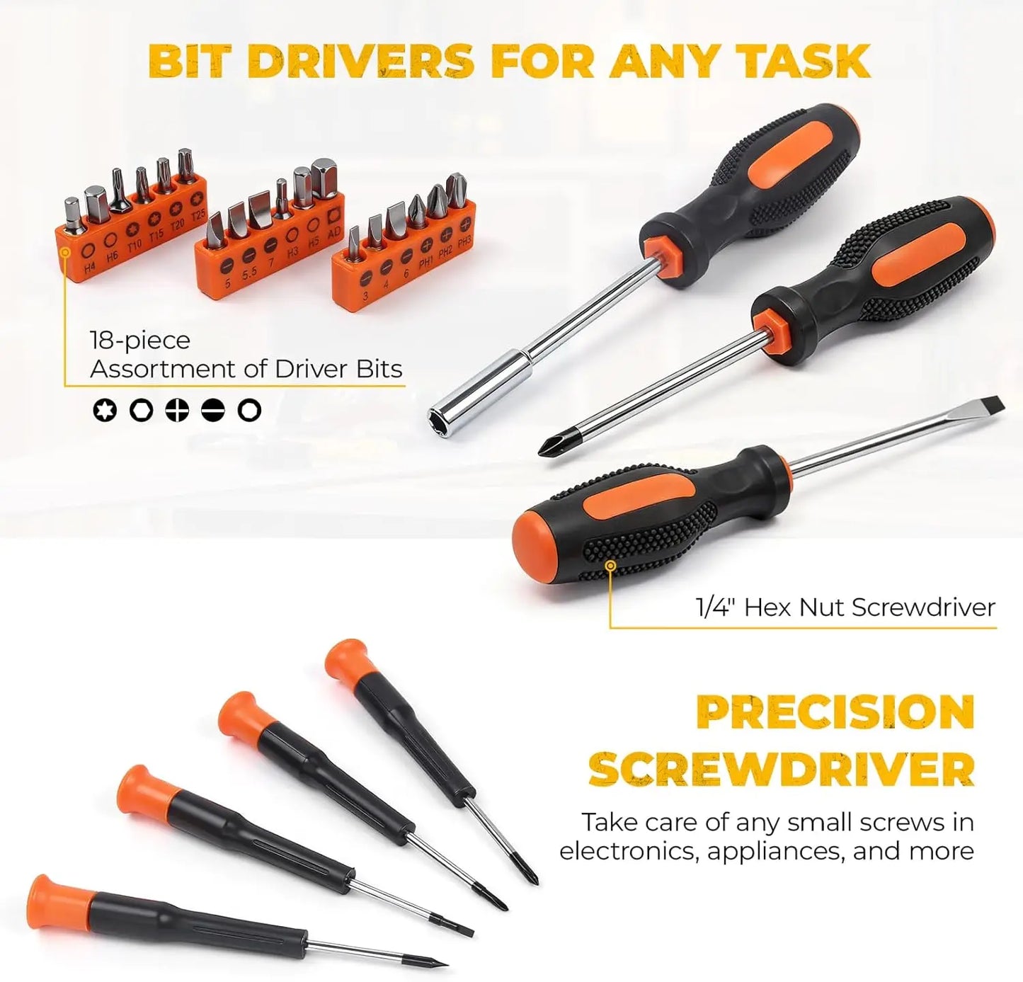 140/152/57 Piece Tool Set, Tool Box with 4/12V Cordless Drill, Home Repair Hand Tool Kit, General Drill Set for DIY House Repair