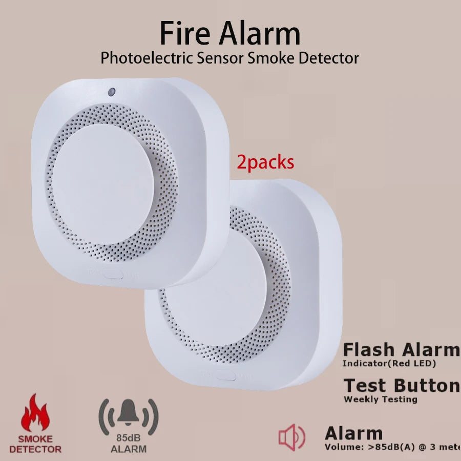 Smart Smoke Detector Fire Alarm with App Real Time Alerts Wireless Smoke Sensor Works with Tuya Smart Life App for Home Security