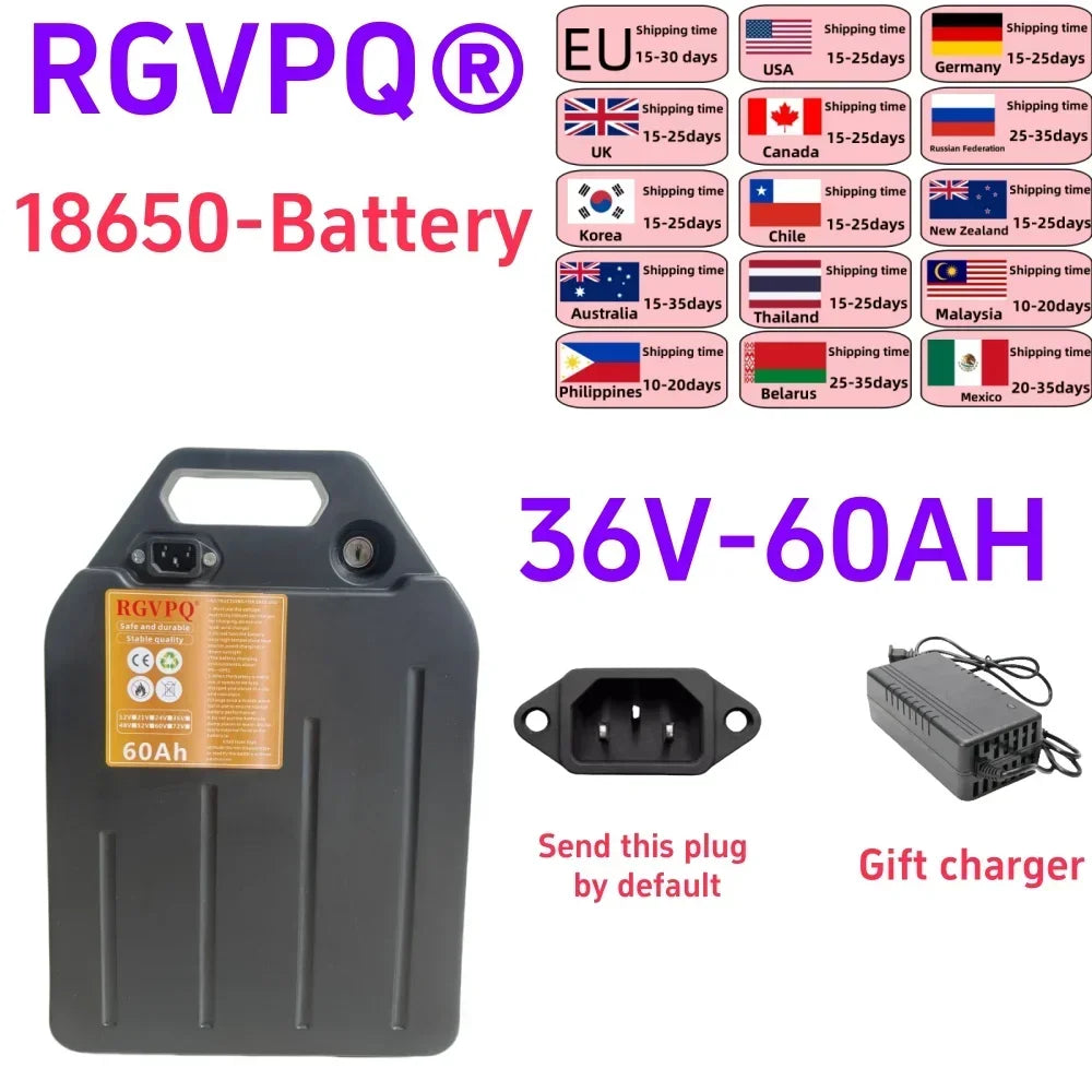 Air Fast Transportation 36V 100AH 18650 Lithium Battery Pack Suitable for Motors Below 3000W