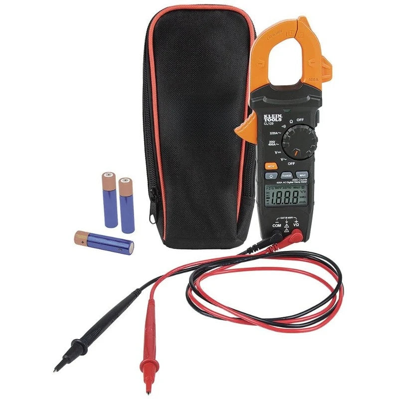 CL120 Digital Clamp Meter Auto Ranging 400 Amp AC AC DC Voltage Resistance Continuity Non Contact Voltage Tester