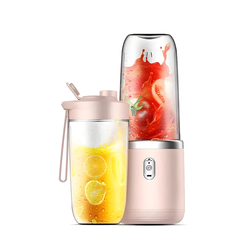 Portable Juicer Blender 400ml Electric Fruit Juicer USB Charging Smoothie Blender Machine with Two Cups