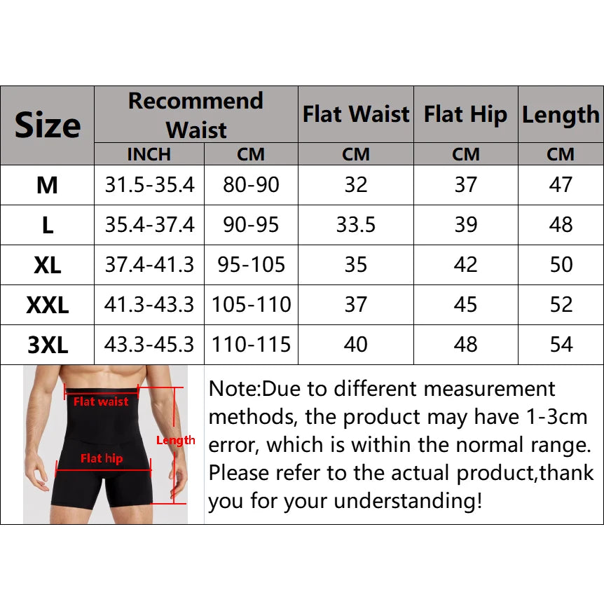Men Tummy Control Shorts Body Shaper Compression High Waist Trainer Slimming Shapewear Boxer Underwear
