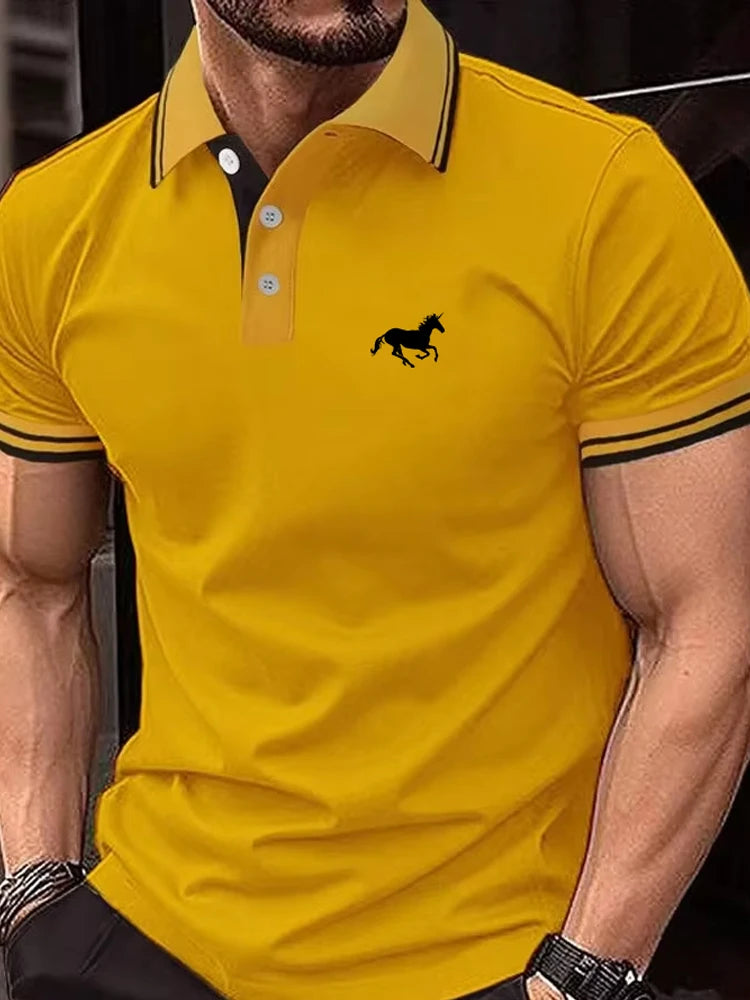 New Men's Classic Short Sleeve Polo Shirt Summer Casual Top Button Lapel Super Large S-3XL