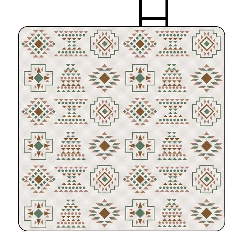 Outdoor Picnic Mat, Lawn Mat, Moisture-Proof Camping Mat, Aluminum Film Base, Large, Machine Washable, Thickened, 2x2m
