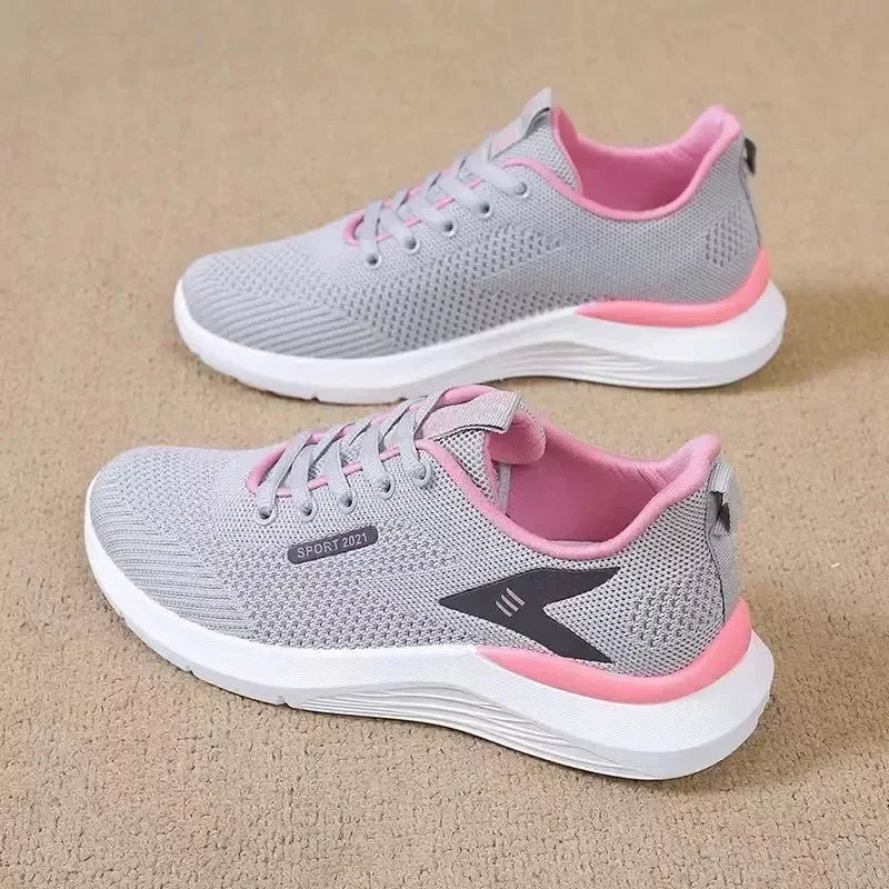 2025 New Women Sneakers Spring Summer Fashion Lightweight Soft Sole Casual Running Shoes Breathable Mesh Comfortable Footwear