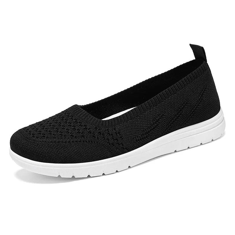 Women's Slip On Solid Color Mesh Casual Shoes Summer Fashion Breathable Non Slip Platform Sandals Flats Loafers