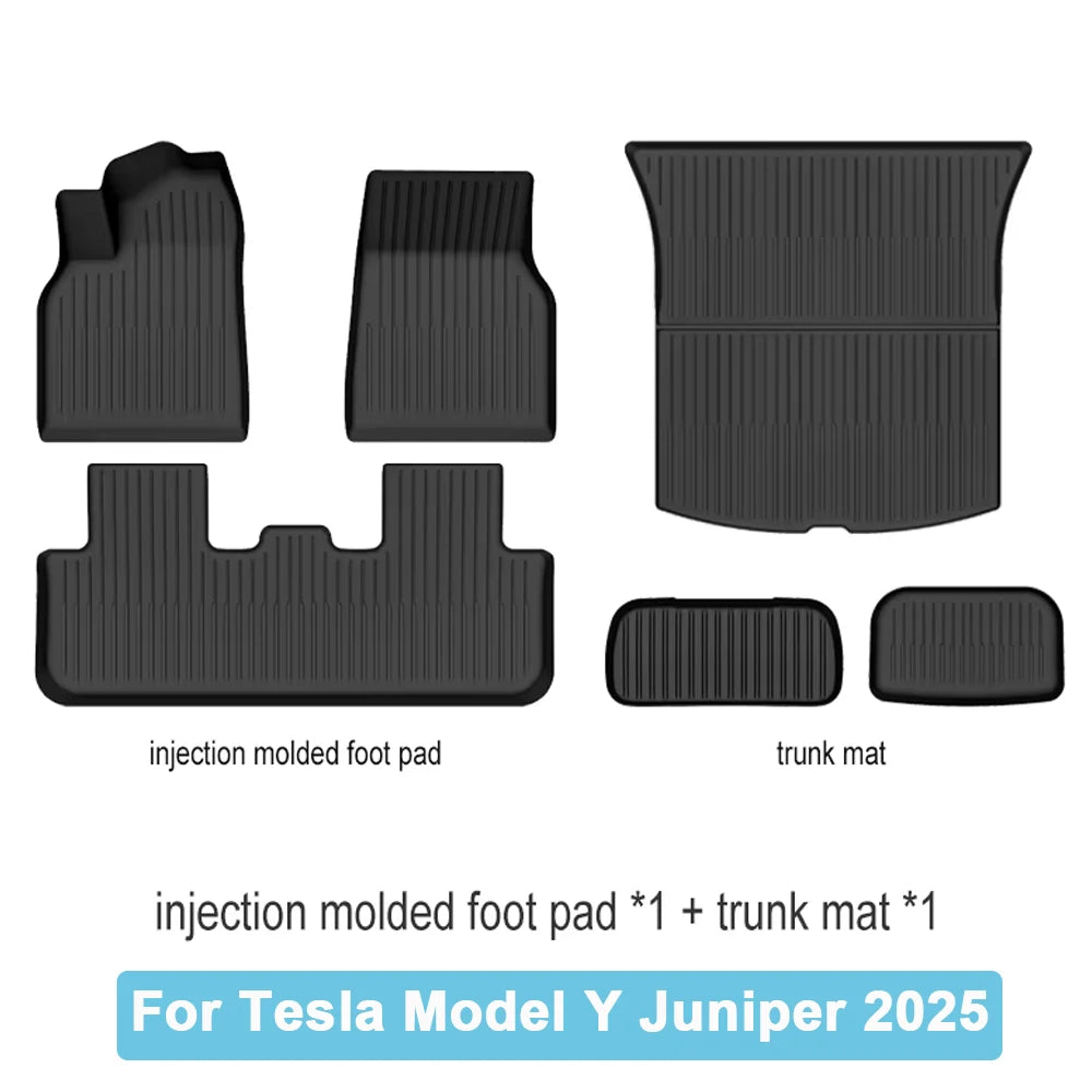 Car Trunk Mat For New Tesla Model Y 2025 Juniper TPE Floor Mats Cargo Liner All Weather Floor Liner Backrest Mats