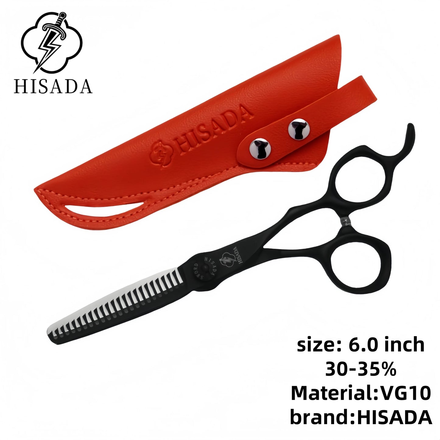Hisada Professional Hairdressing Scissors 6 Inch VG10 Stainless Steel Cutting Scissors for Salon Use