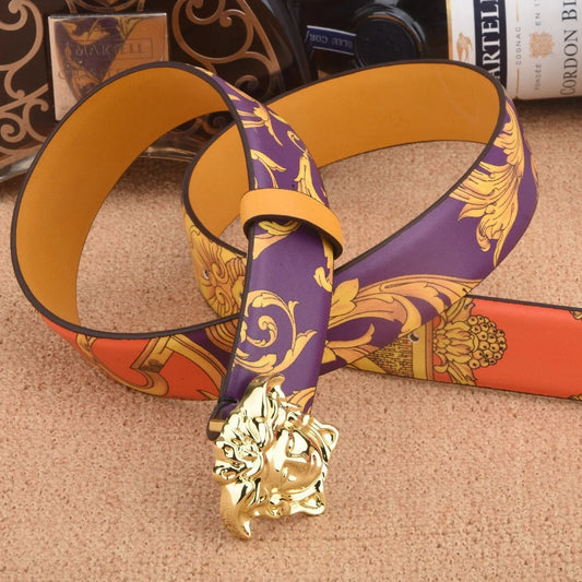 Men's and Women's Colorful Medusa Belt Casual PU Belt for Summer Foreign Trade