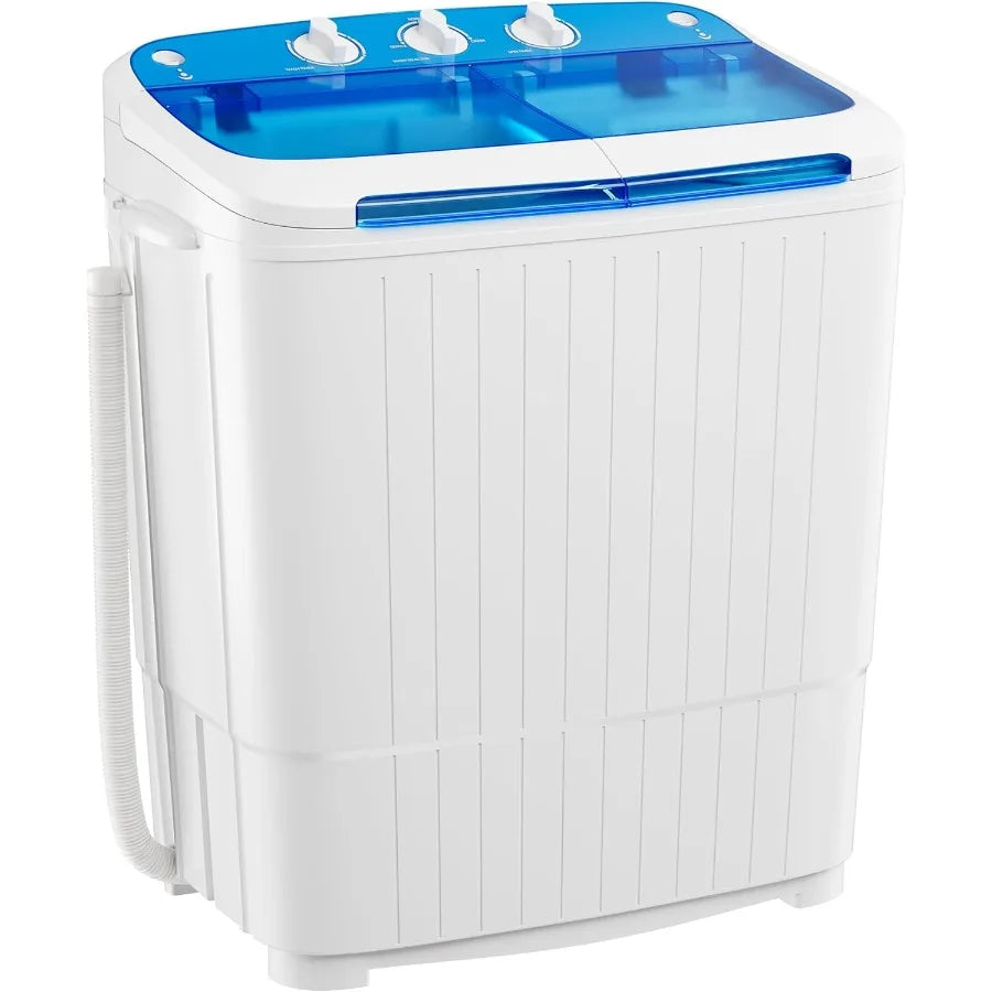Portable Washing Machine16 lbs Mini Washer and Spin Dryer Combo Built-in Gravity Drain Compact Laundry Washer with Drain Pump T