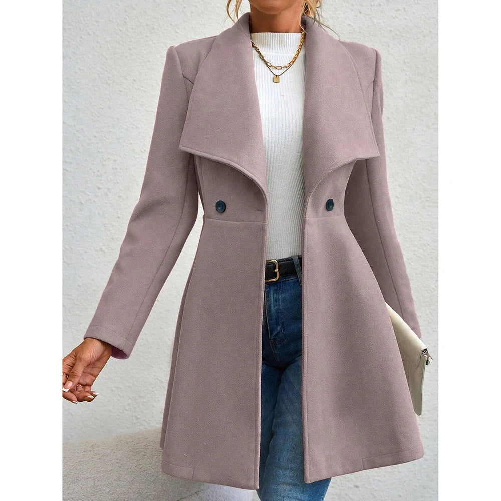 Mia Muse Wool Blend Double Breasted Coat Outerwear