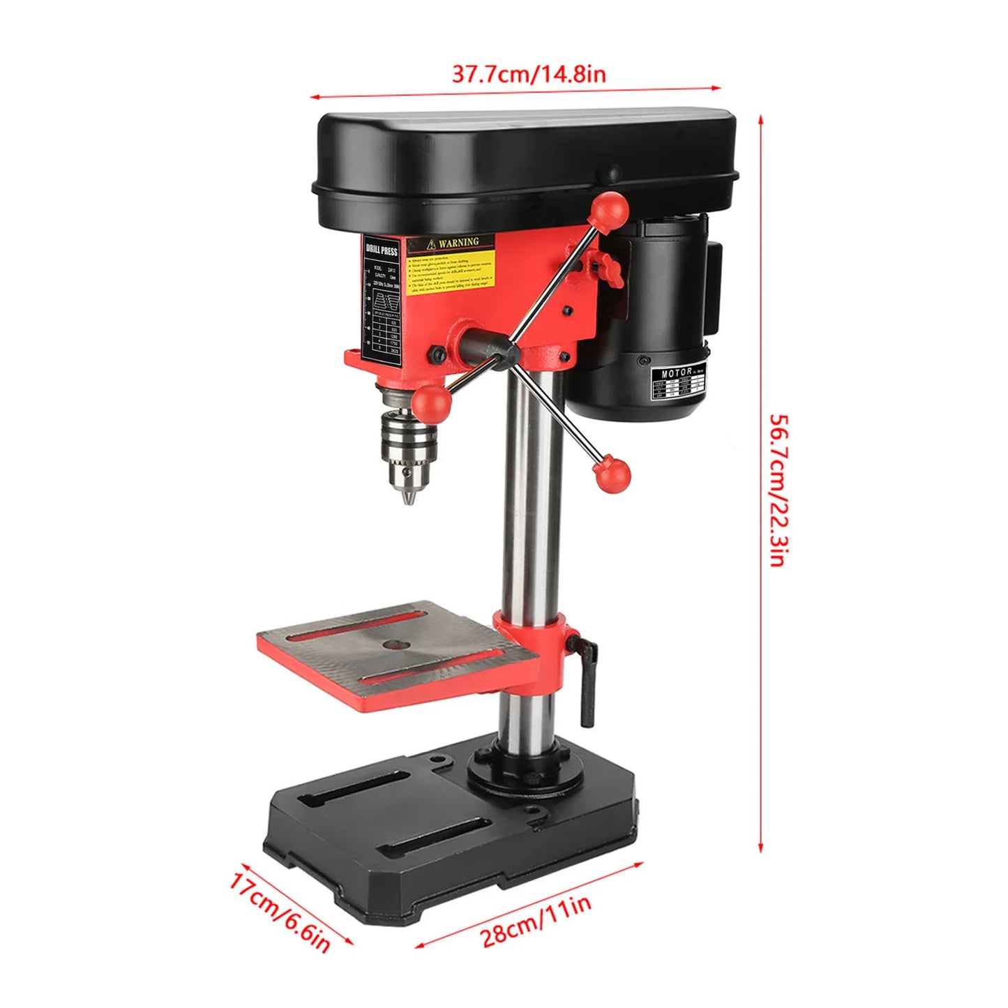 Mini Bench Drill Press Stand 350W 5 Speed Adjustable Workbench Machine