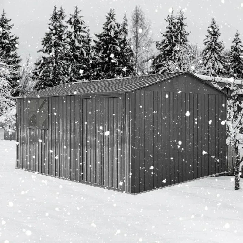RPD4-UCGO Extra Large 10ftx12ft.Outdoor Sheds Window.Tiny House.Metal Storage Shed with Design of Lockable Doors.U