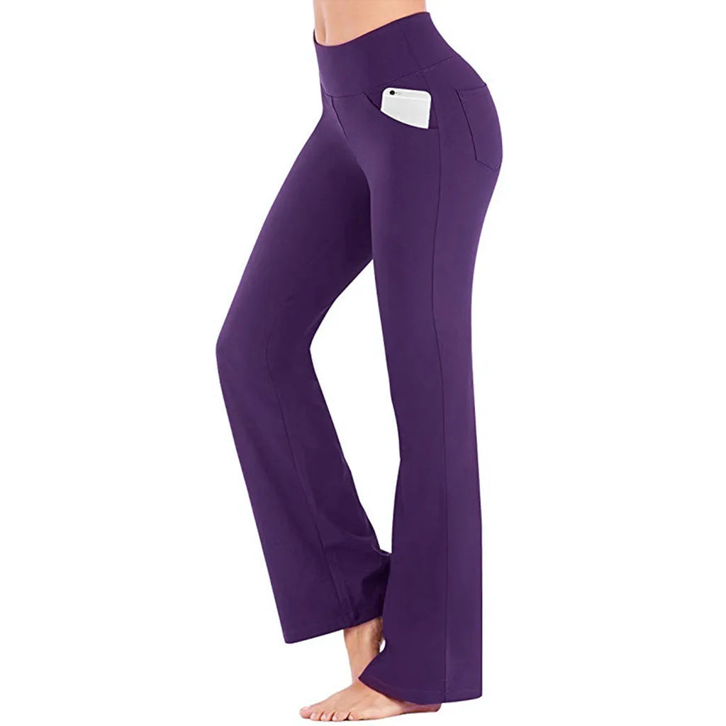 Ogilvy Mather Elegant Women's Palazzo Flared Wide Leg High Waist Career Trousers