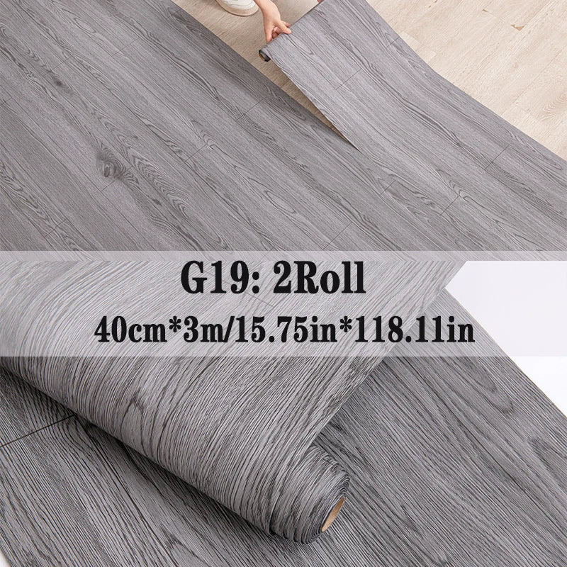 Peel and Stick Floor Tile，2 Roll Vinyl Flooring Roll 15.75"x 118.11"/25.8Sq.Ft Wood Grain Peel Stick Floor Tiles