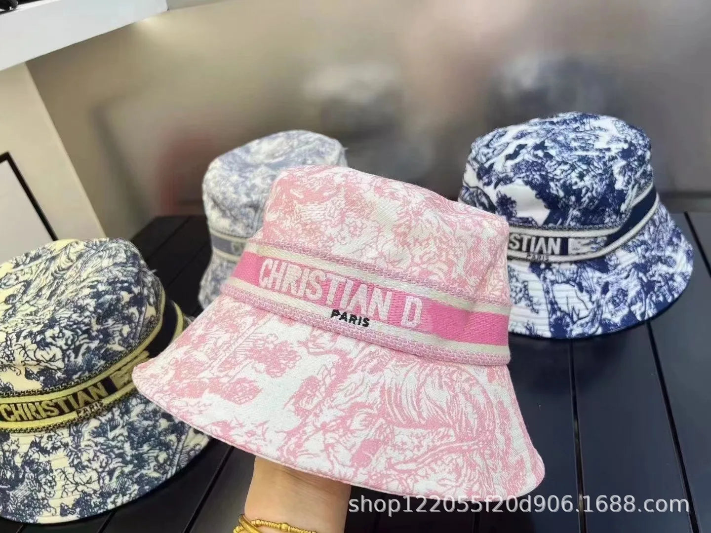 High Quality Lettering Embroidery Sun Block Hat Landscape Painting Fisherman Hat Ladies Outdoor Four Seasons Bucket Hat