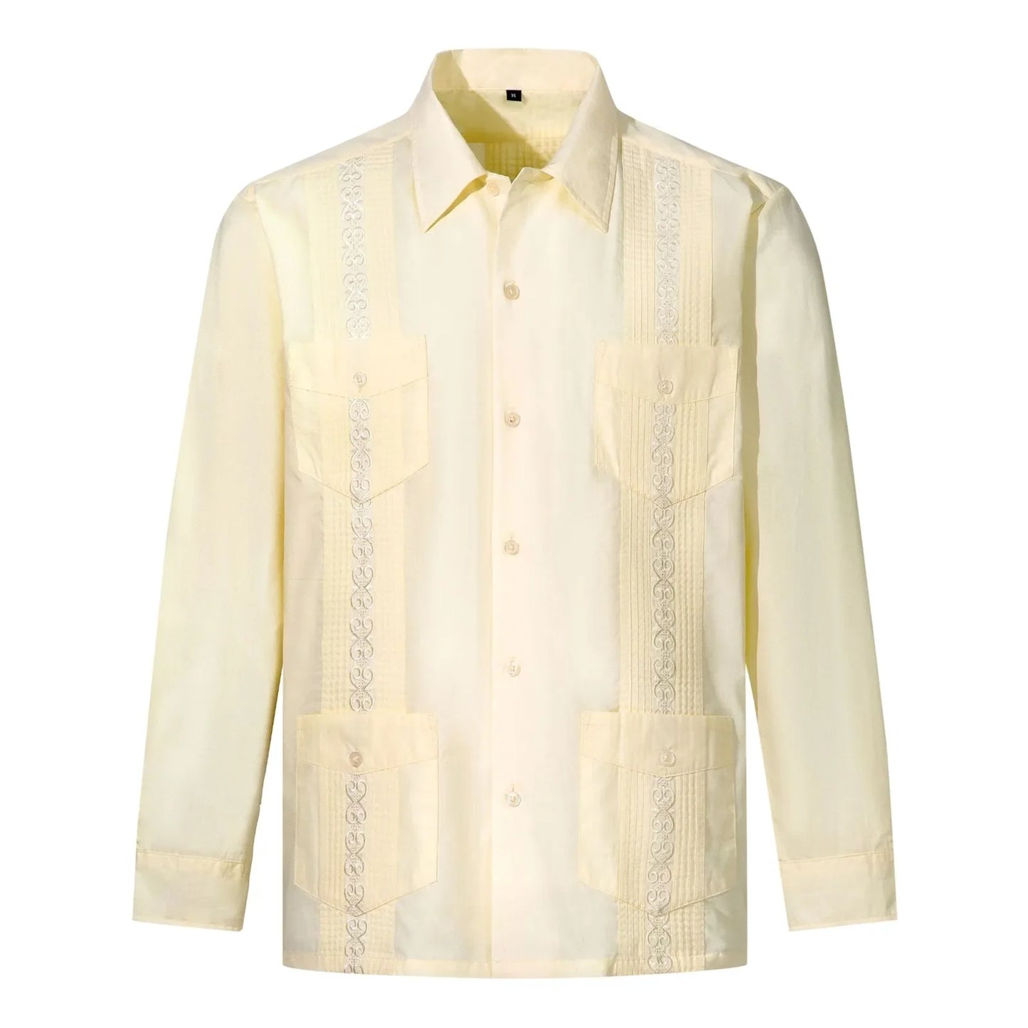 Shirt Top Men's Cuban Guayabella Long Sleeve Casual Shirt