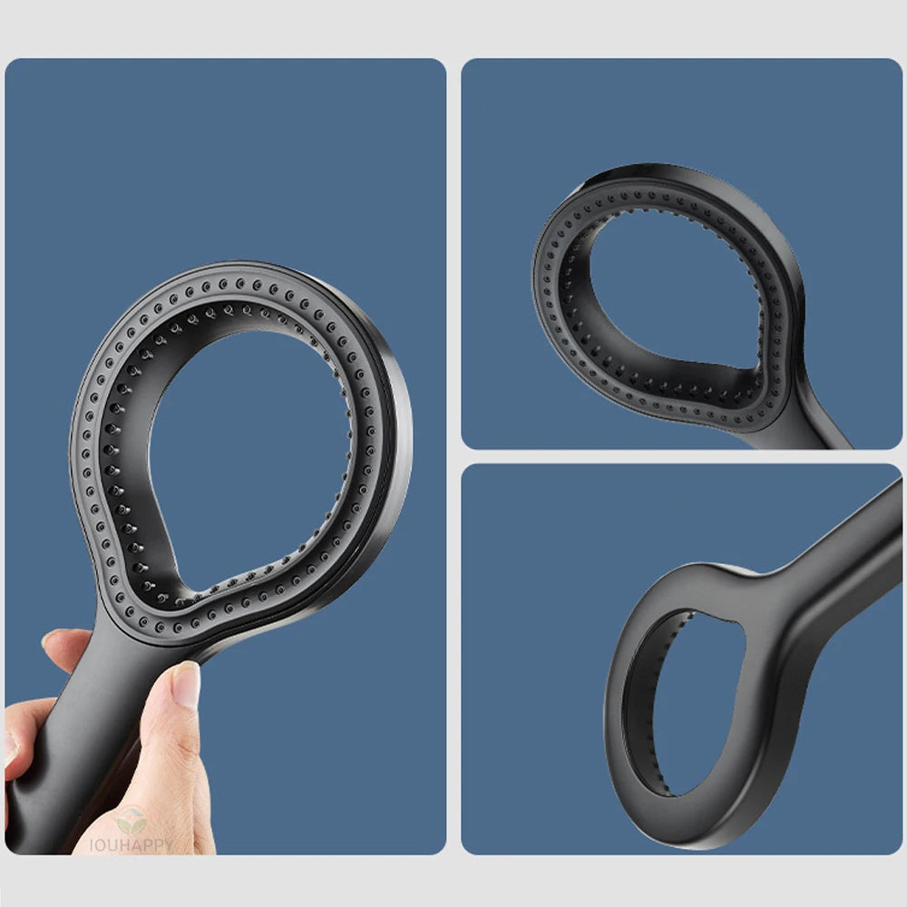 High Pressure Shower Head Hollow-ring Design Portable Handheld Filtered Shower Head Set Large Water Flow Bathroom Accessories