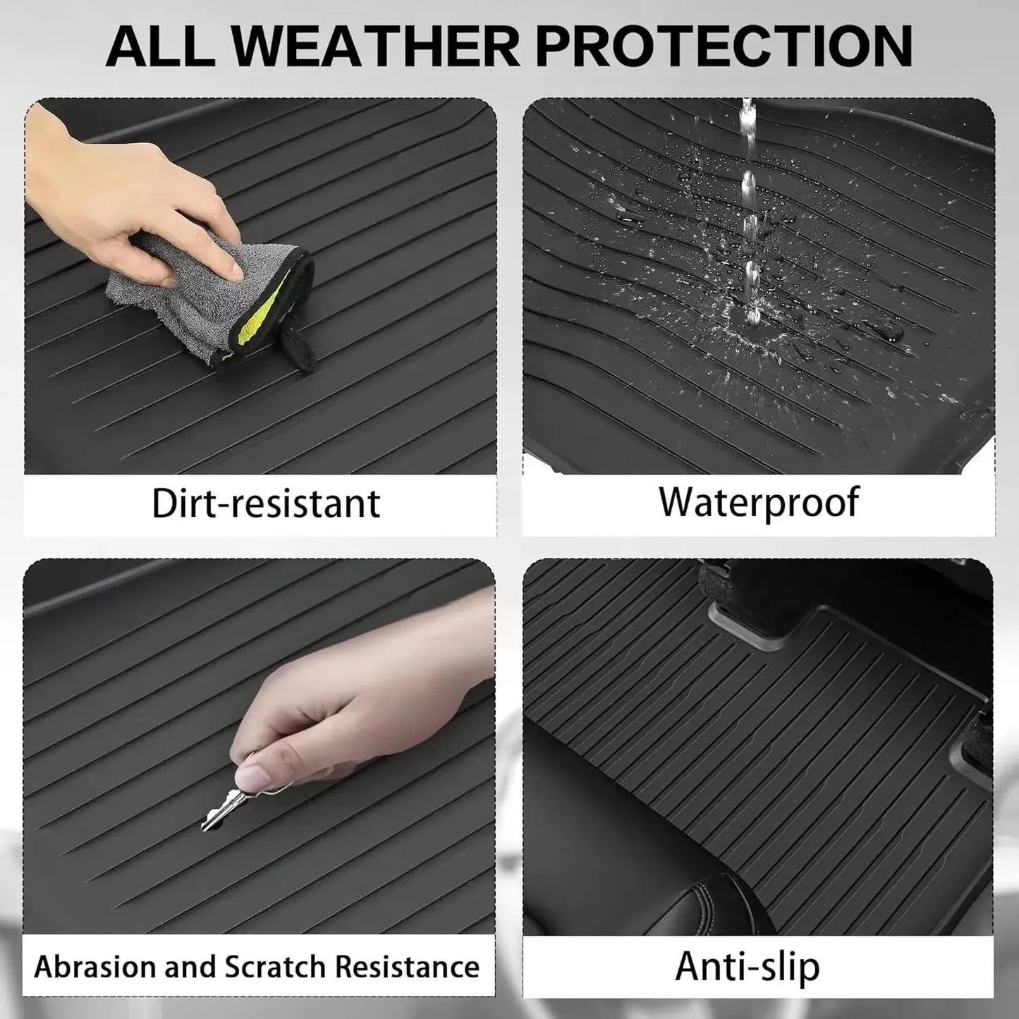 Car Trunk Mat For New Tesla Model Y 2025 Juniper TPE Floor Mats And Cargo Liner All Weather Floor Liner Backrest Mats
