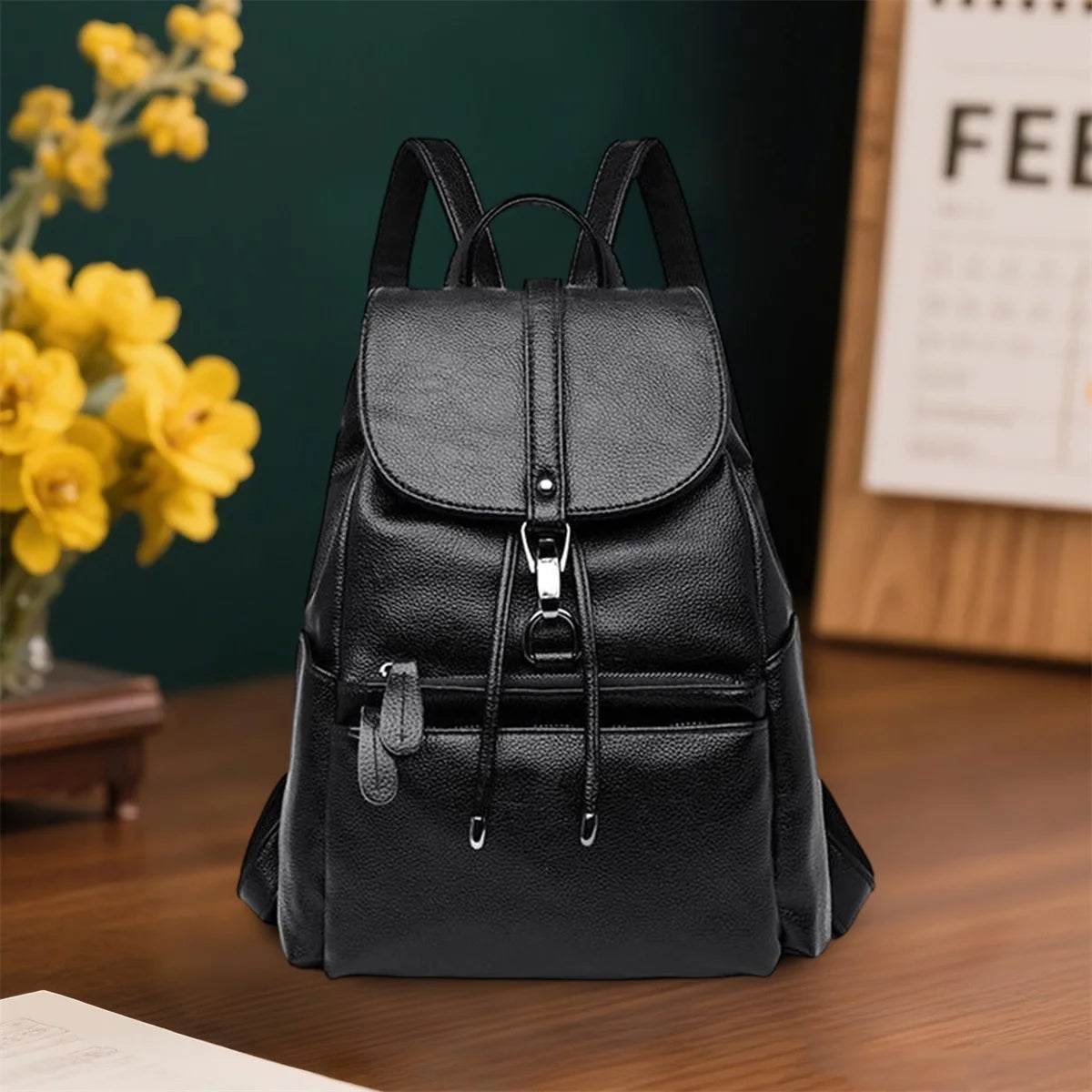 Fashionable Women s Backpack with Built-in Headphone Port Durable Nylon Anti-theft Daypack Lightweight Crossbody Bag