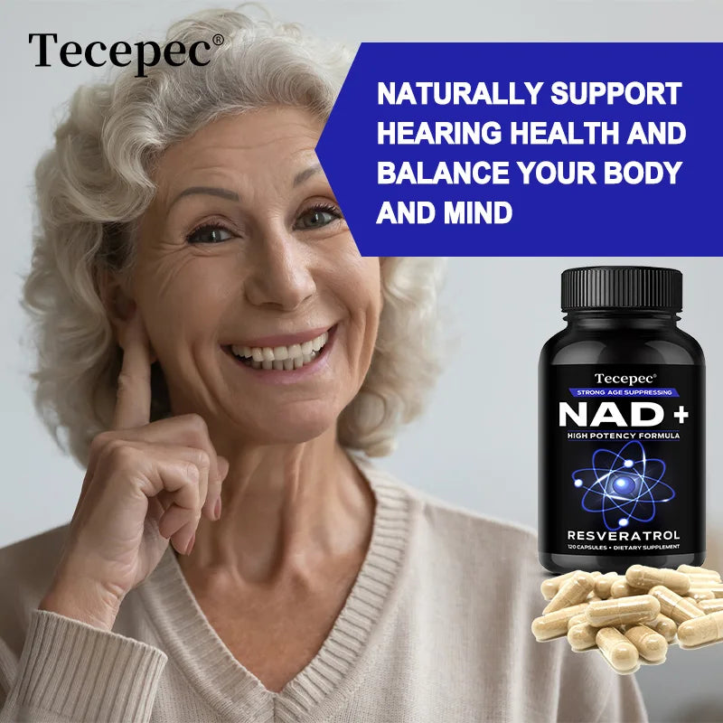 NAD Plus Supplements with Quercetin and Resveratrol for Cell Health Muscle Brain Vision and Heart Health