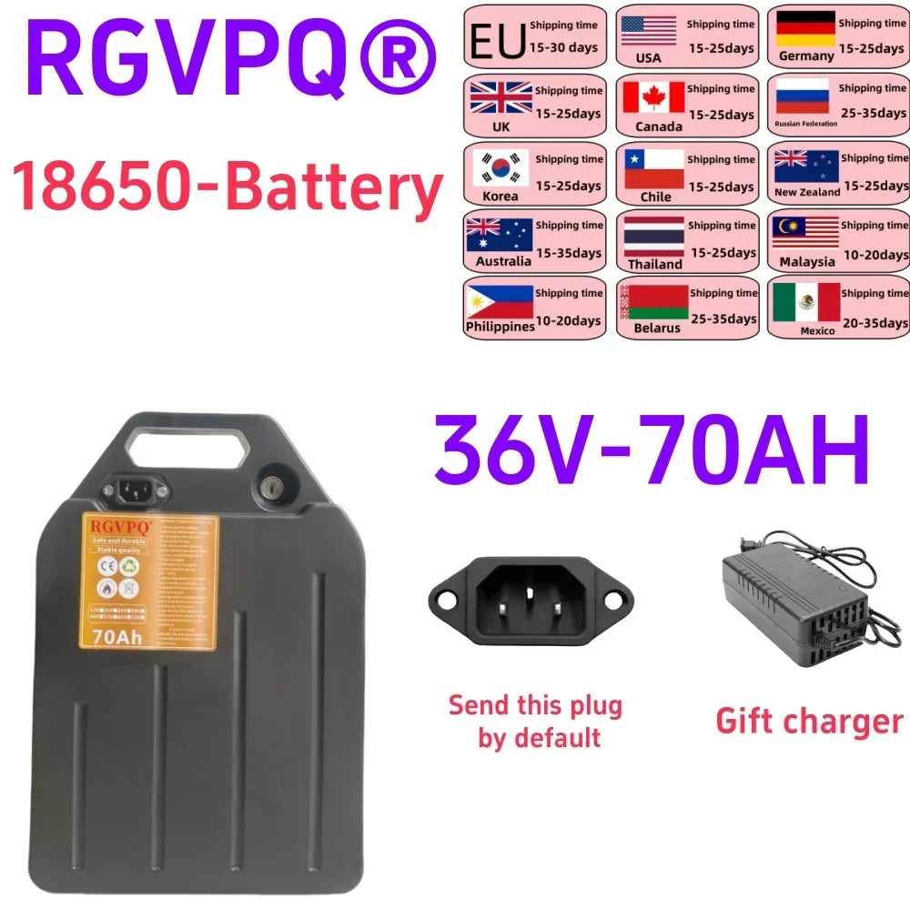 Air Fast Transportation 36V 100AH 18650 Lithium Battery Pack Suitable for Motors Below 3000W