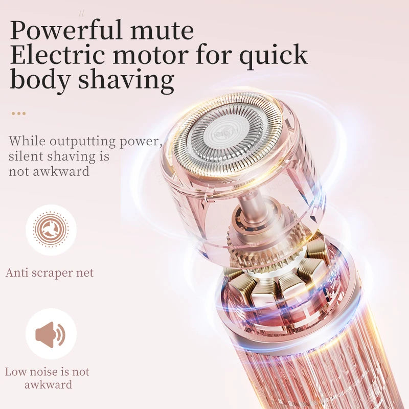 Electric Razor for Women Rechargeable Bikini Trimmer Body Epilator Shaver for Private Area Underarm Legs and Facial Hair Removal
