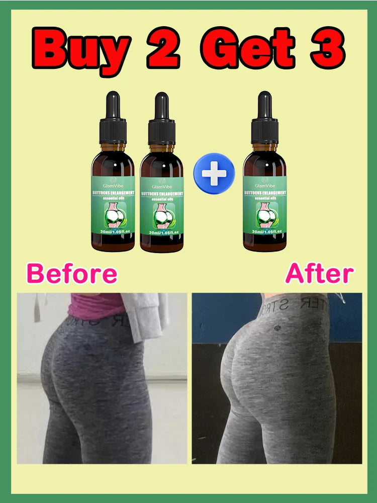 Buttocks Enhancement Oil Green Bottle 30ml Natural Formula for Fuller Buttocks