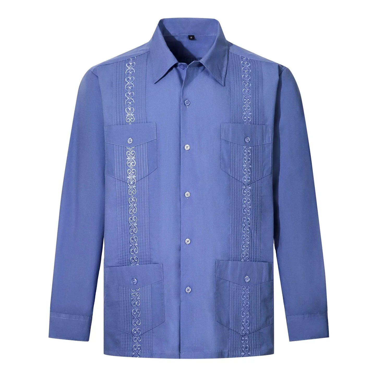 Shirt Top Men's Cuban Guayabella Long Sleeve Casual Shirt