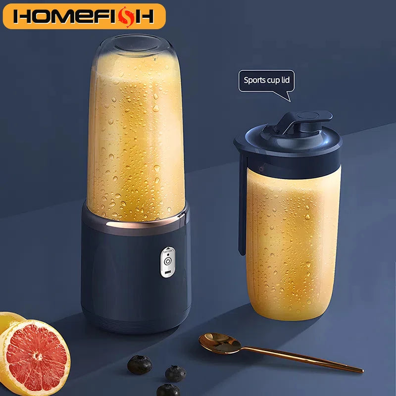 Portable Juicer Blender 400ml Electric Fruit Juicer USB Charging Smoothie Blender Machine with Two Cups