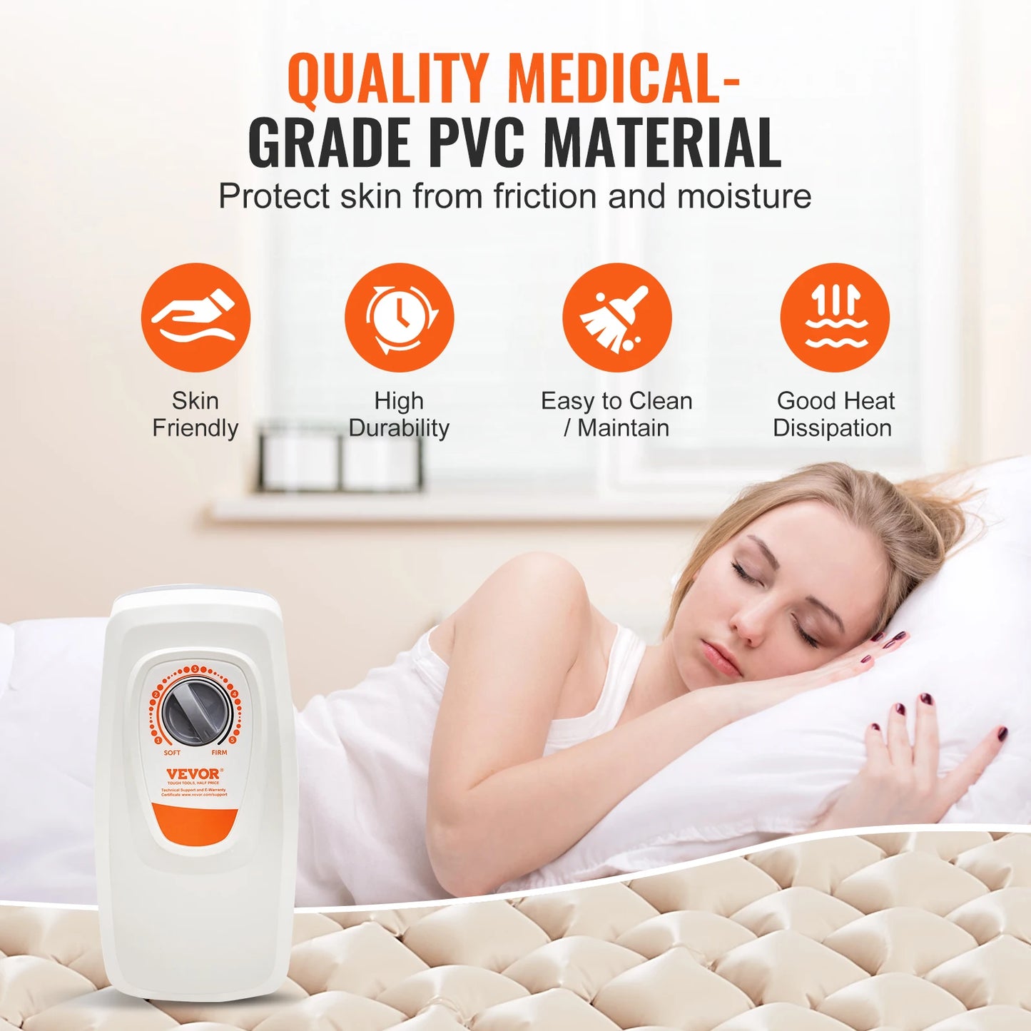VEVOR Alternating Air Pressure Mattress 5 Level Pressure Air Mattress for Bed Sores Medical Grade PVC Alternating Pressure Pad