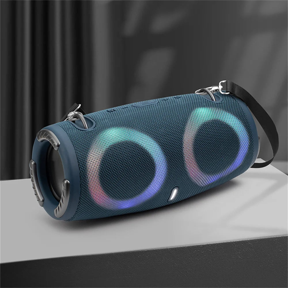 Portable Waterproof 100W High Power Bluetooth Speaker with RGB Colorful Light Wireless Subwoofer 360 Stereo Surround TWS FM Boom Box