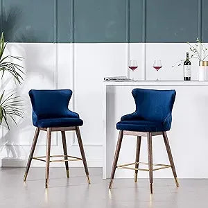 Roundhill Furniture Leland Fabric Wingback Stools Set Of 2