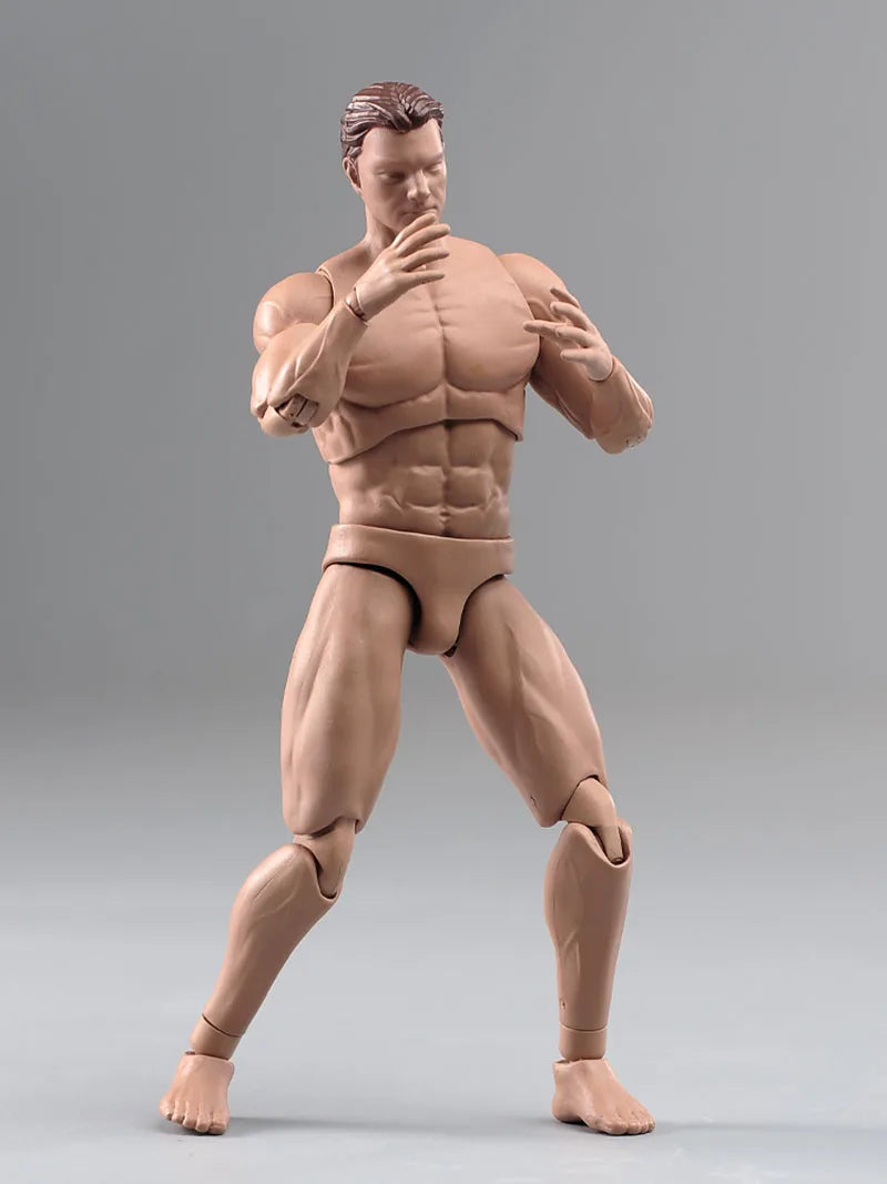 Ant AM116 1/12 Scale Male Muscle Action Figure Flexible Joint Strong Body Model with Head Hands Gun and Shoes