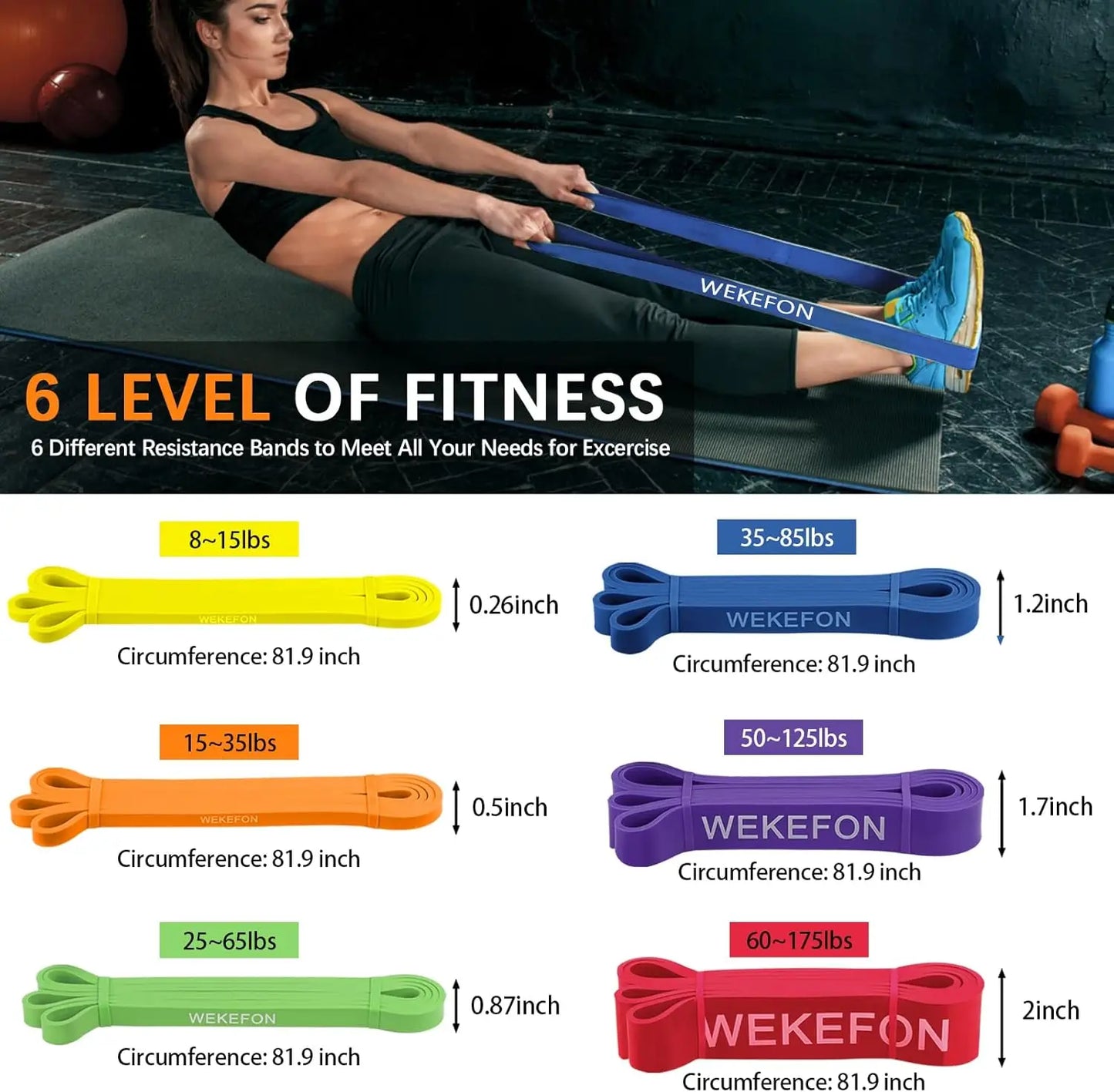 Resistance Bands Set of 5 Pull Up Assist Bands Stretch Resistance Band Mobility Band Powerlifting Exercise Bands for Strength Training