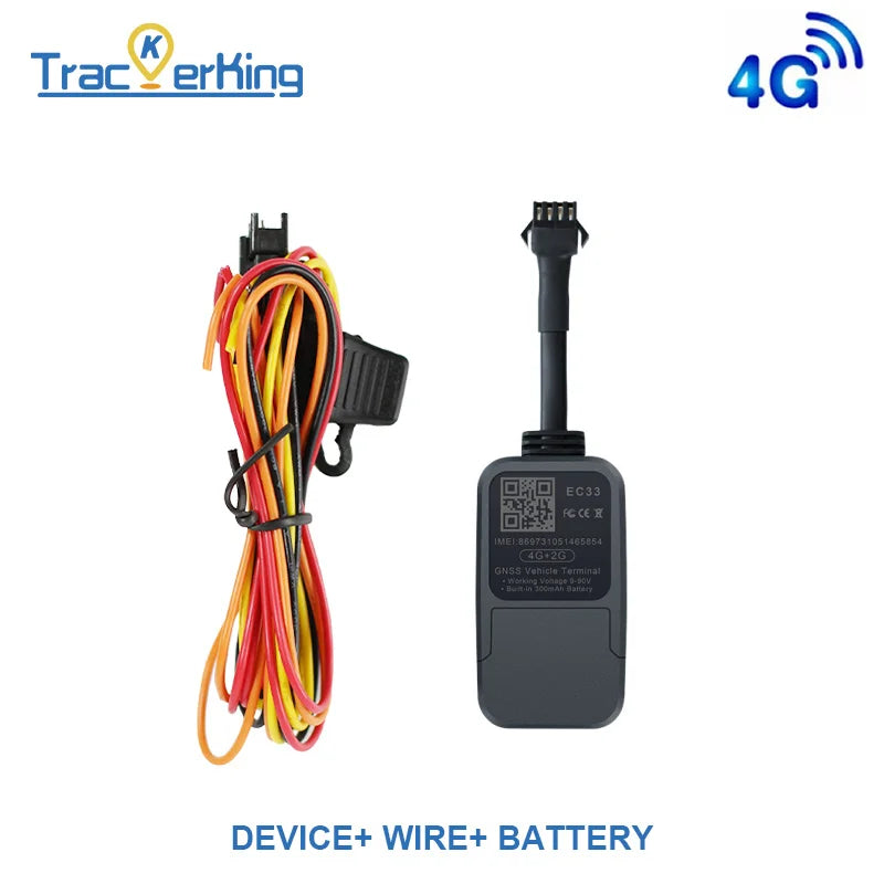 2pcs EC33 4G GPS Tracker with 300mAh Battery Tracker King Smallest Relay GPS Tracker with Alarm