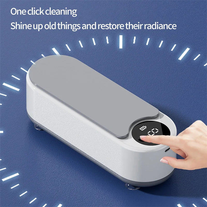 Portable Household Cleaning Machine 450ml Ultrasonic Jewelry Cleaner for Rings Glasses and Makeup Brushes