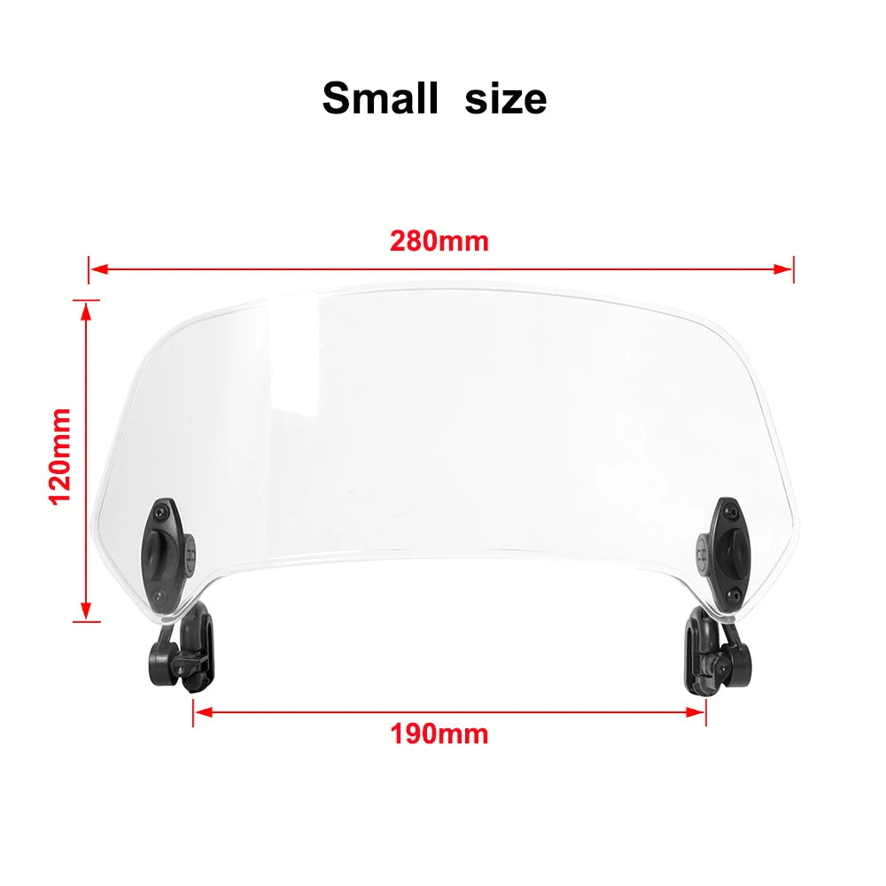 Motorcycle Universal Windshield Extension Adjustable Spoiler Clamp On Windscreen Deflector For BMW Kawasaki Yamaha Honda Suzuki